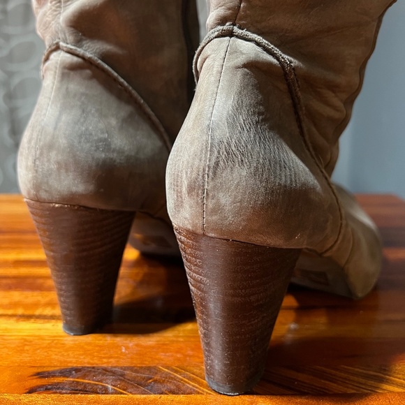 Anthropologie One by 2 platform heels brown taupe boots sz 38.5 fits US 8.5 – 9 - Picture 9 of 9